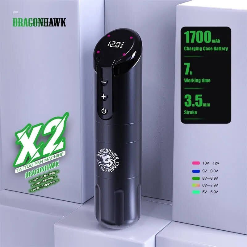 Dragonhawk X2 dövme makinesi seti