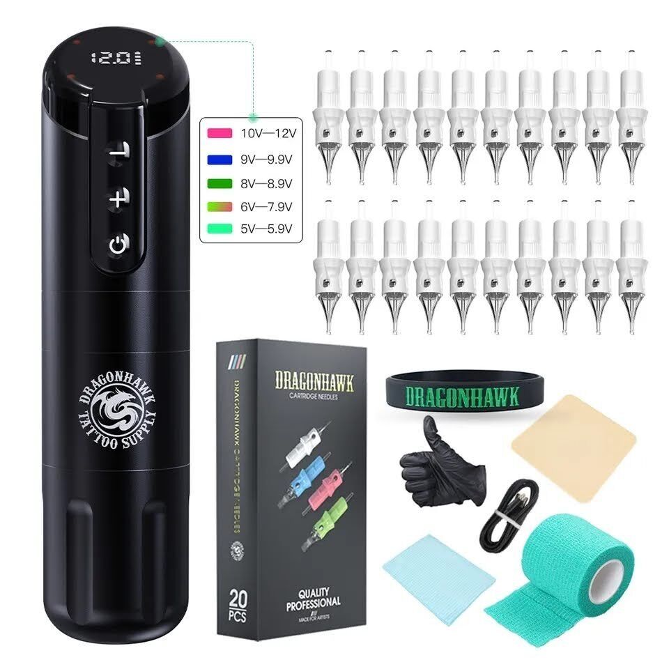 Dragonhawk X2 dövme makinesi seti