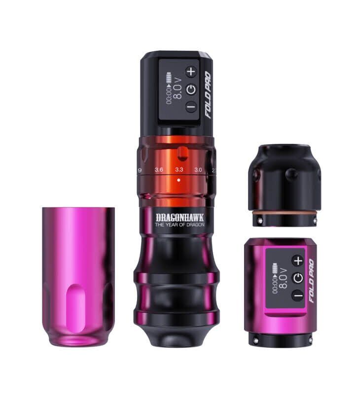 Dragonhawk Fold Pro Edition Kablosuz Dövme Makinesi - Ayarlanabilir Stroke 2.4mm-4.2mm