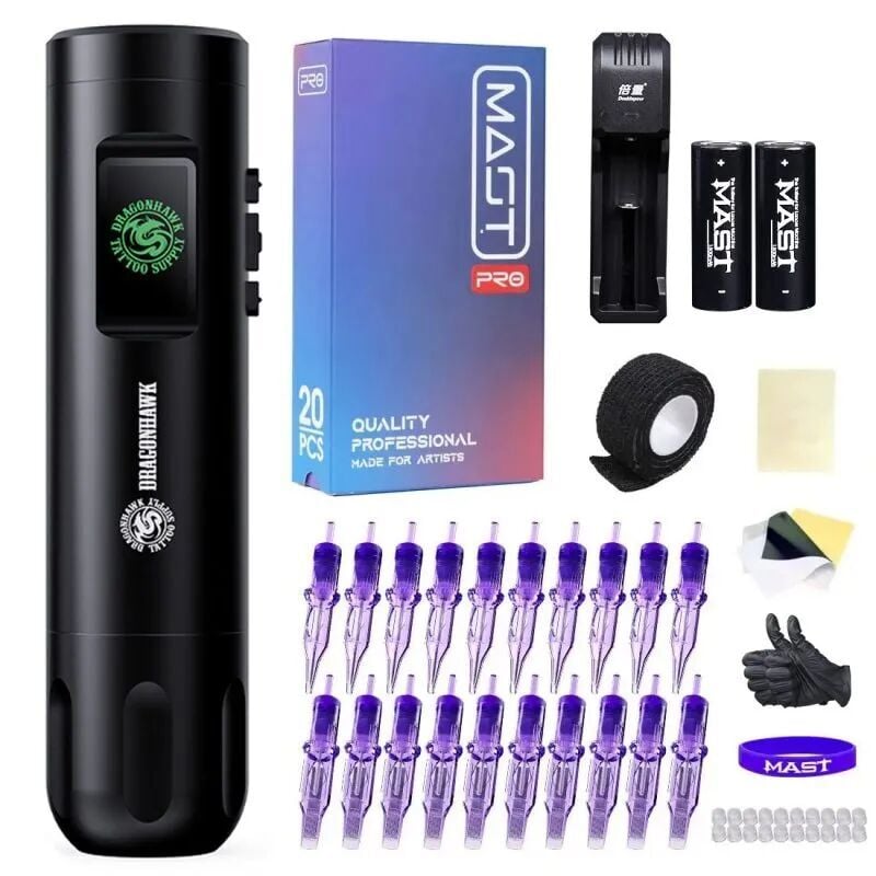 Dragonhawk X7 wireless pen dövme makinesi seti