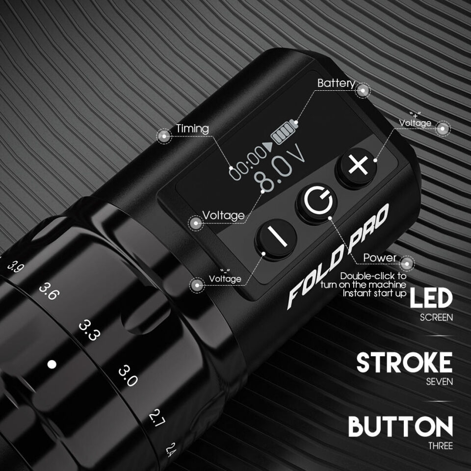 Dragonhawk fold pro dövme makinesi 2.4 -4.2mm stroke