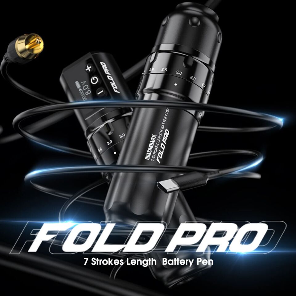 Dragonhawk fold pro dövme makinesi 2.4 -4.2mm stroke