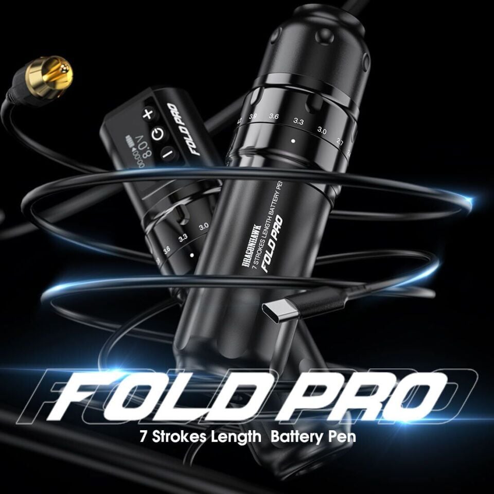 Dragonhawk fold pro dövme makinesi 2.4 -4.2mm stroke