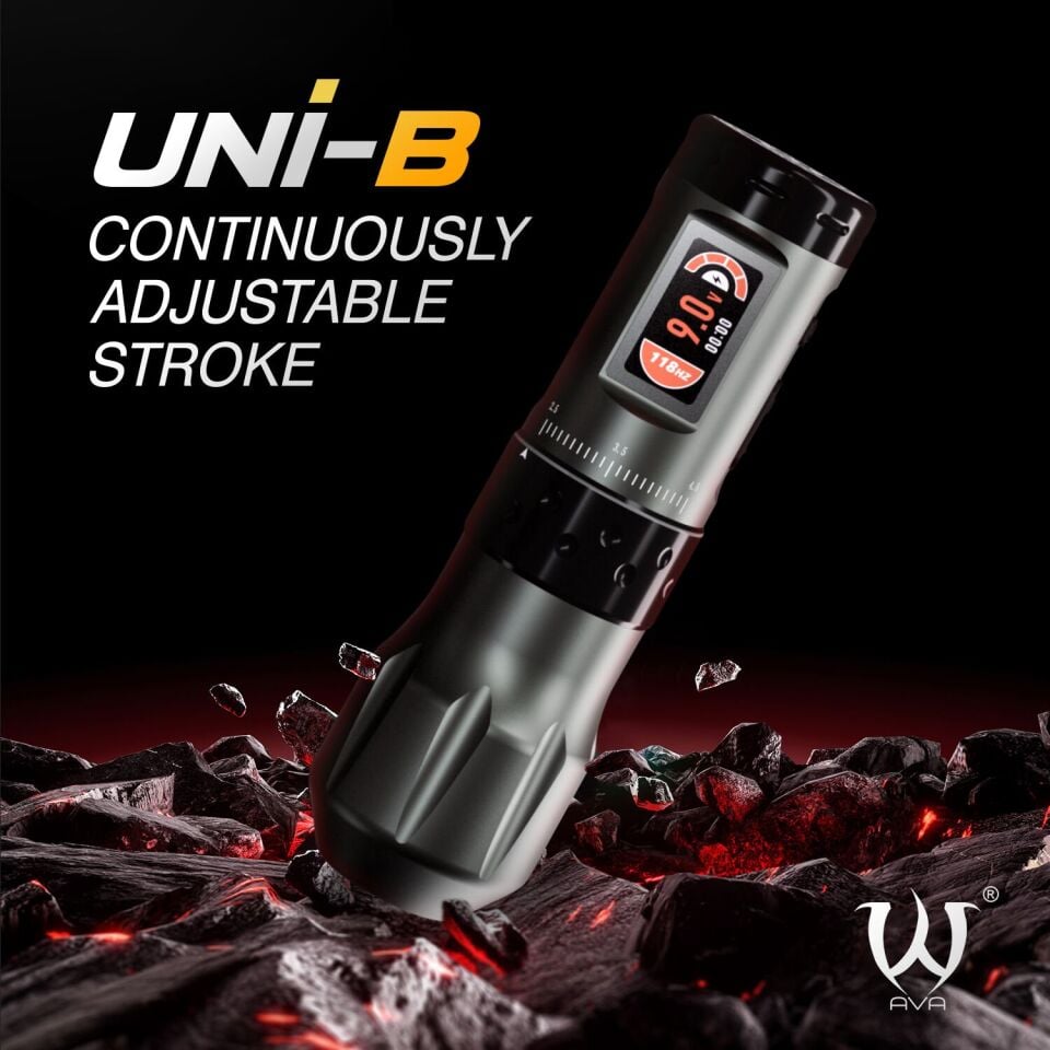 AVA UNI-B Wireless pen dövme makinesi 2.5-4.5mm storke GREY