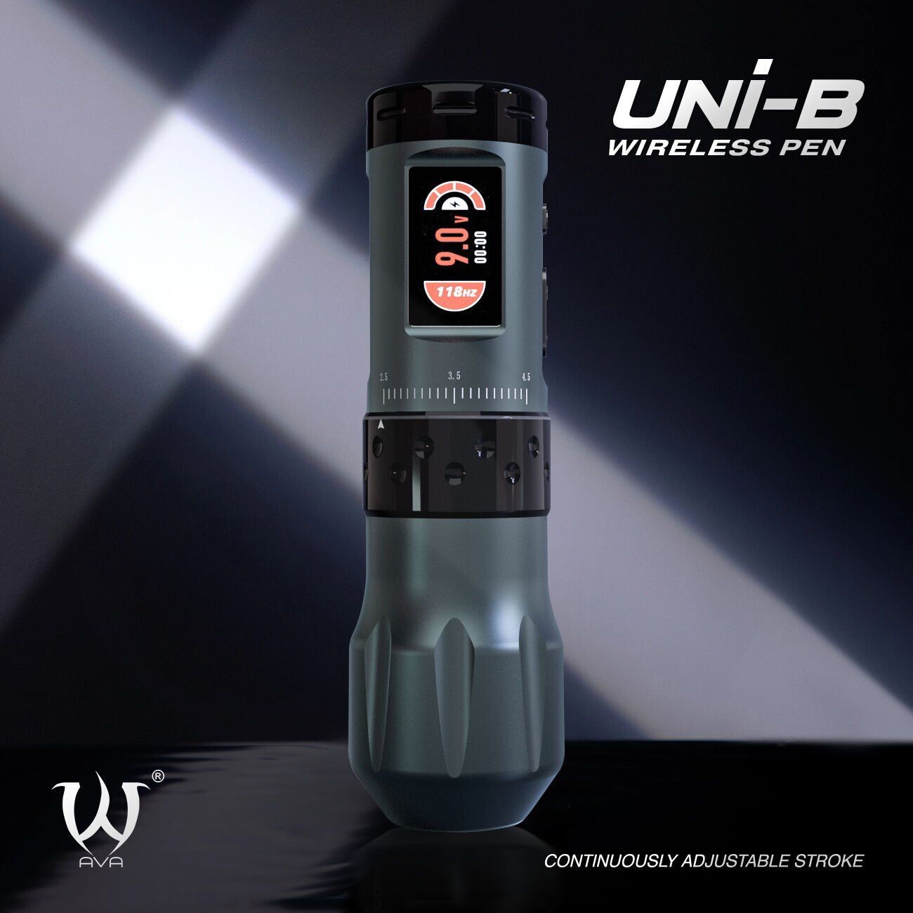 AVA UNI-B Wireless pen dövme makinesi 2.5-4.5mm storke GREY