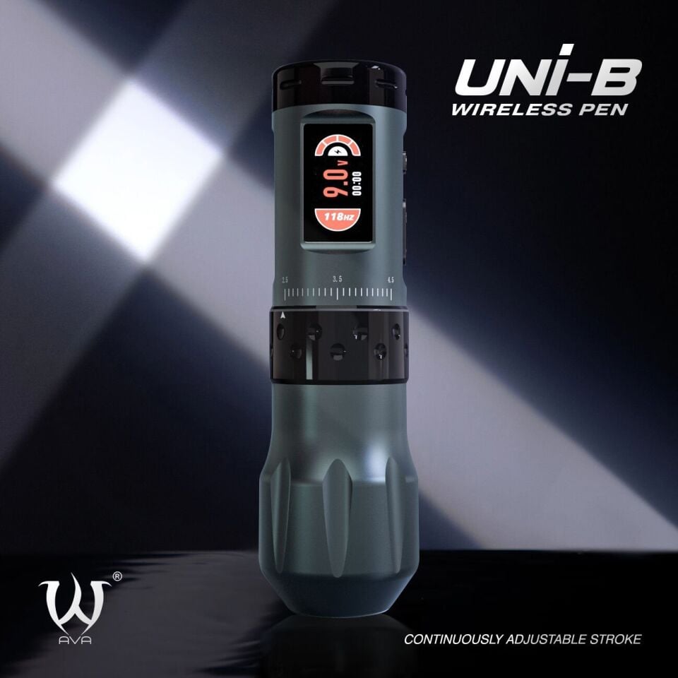 AVA UNI-B Wireless pen dövme makinesi 2.5-4.5mm storke GREY