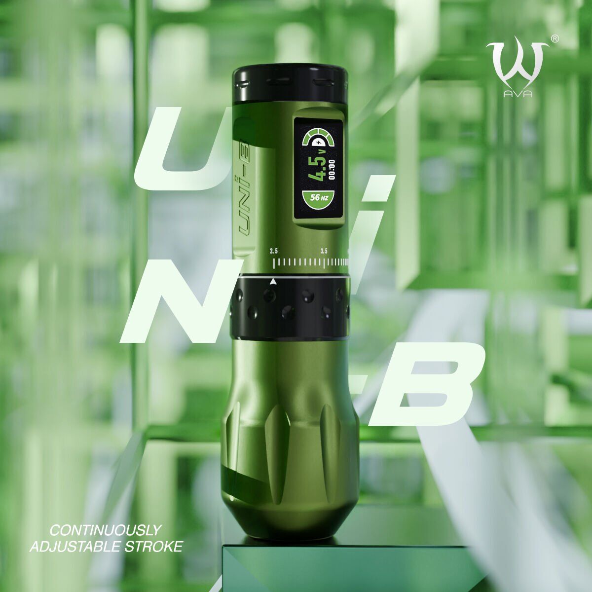 AVA UNI-B Wireless pen dövme makinesi 2.5-4.5mm storke GREEN
