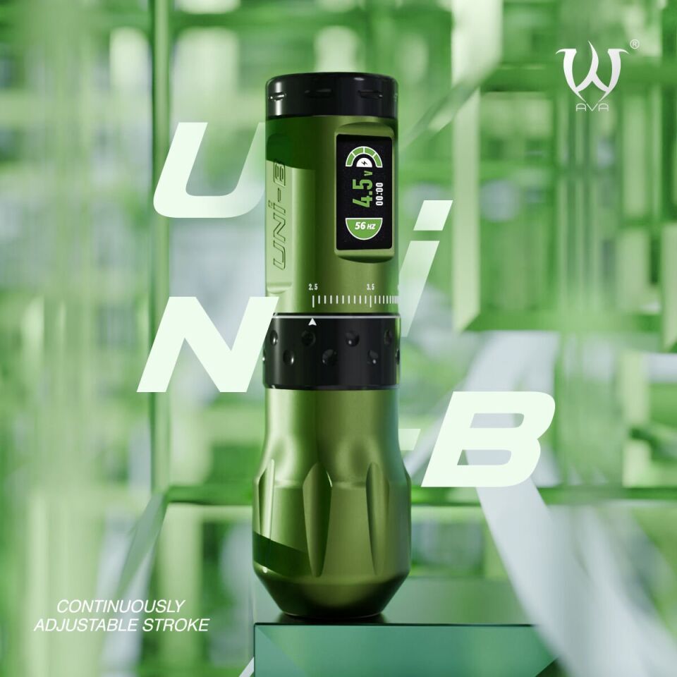 AVA UNI-B Wireless pen dövme makinesi 2.5-4.5mm storke GREEN