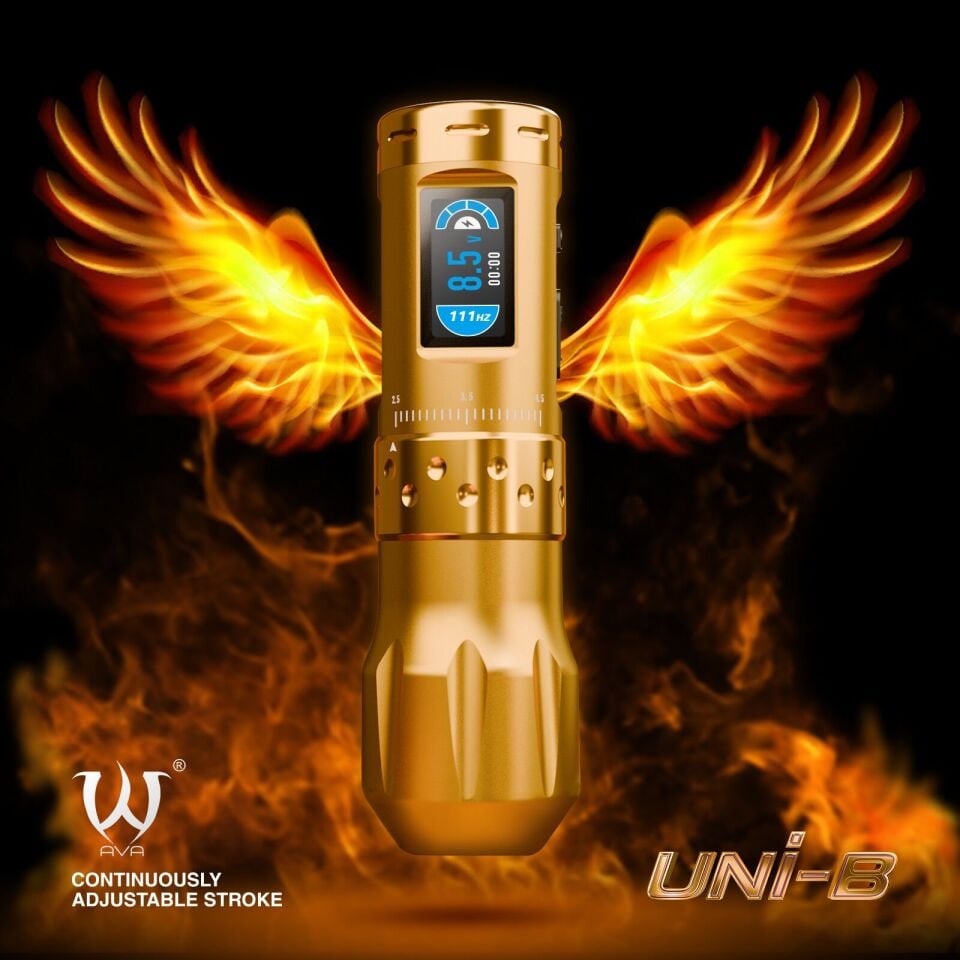 AVA UNI-B Wireless pen dövme makinesi 2.5-4.5mm storke GOLD