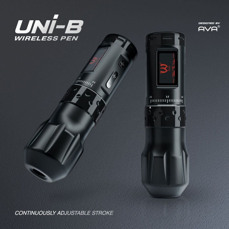 AVA UNI-B Wireless pen dövme makinesi 2.5-4.5mm storke BLACK
