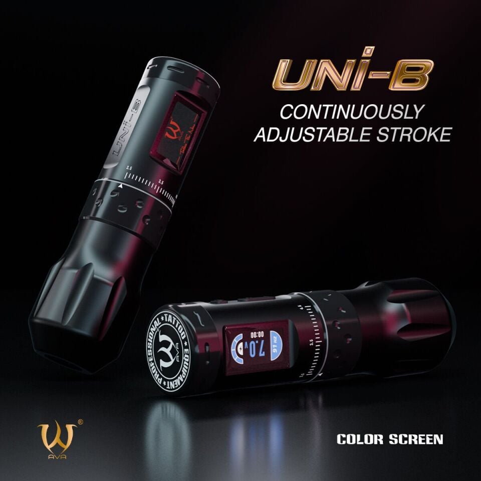 AVA UNI-B Wireless pen dövme makinesi 2.5-4.5mm storke BLACK