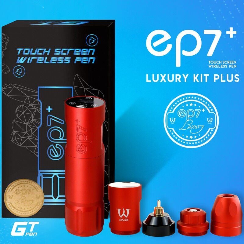 AVA EP7+ GT Wireless pen dövme makinesi 3.5-4.2mm storke RED