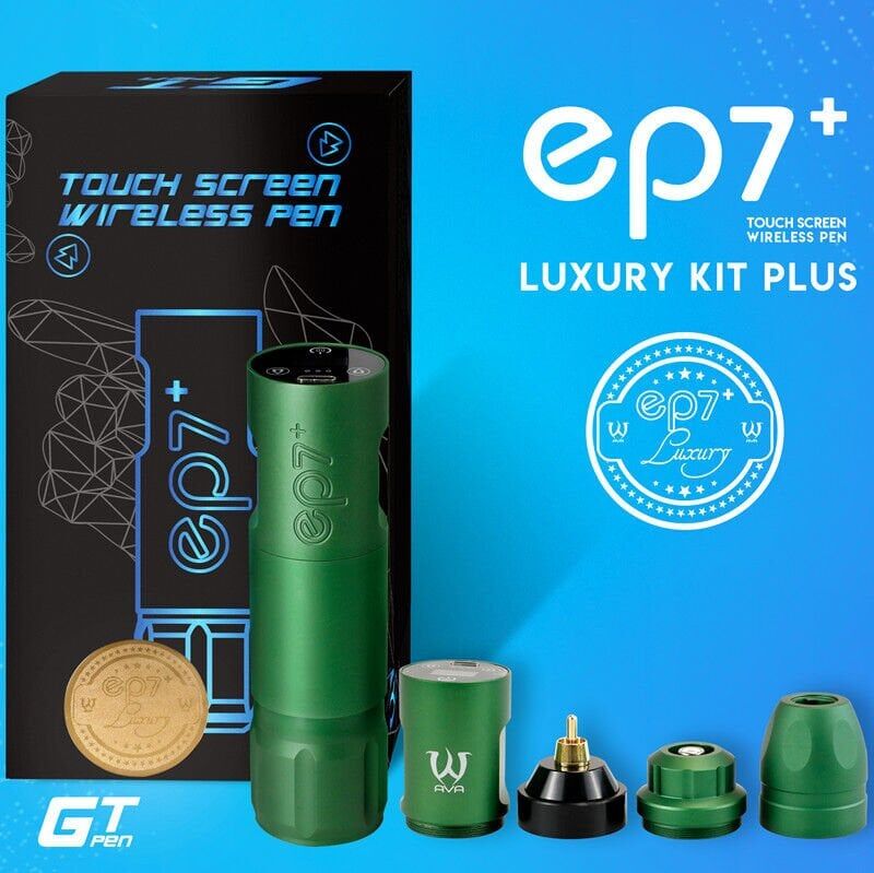 AVA EP7+ GT Wireless pen dövme makinesi 3.5-4.2mm storke GREEN