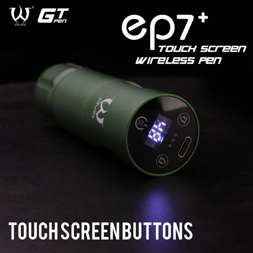 AVA EP7+ GT Wireless pen dövme makinesi 3.5-4.2mm storke GREEN