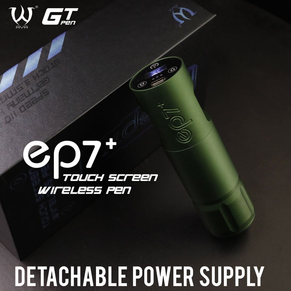 AVA EP7+ GT Wireless pen dövme makinesi 3.5-4.2mm storke GREEN