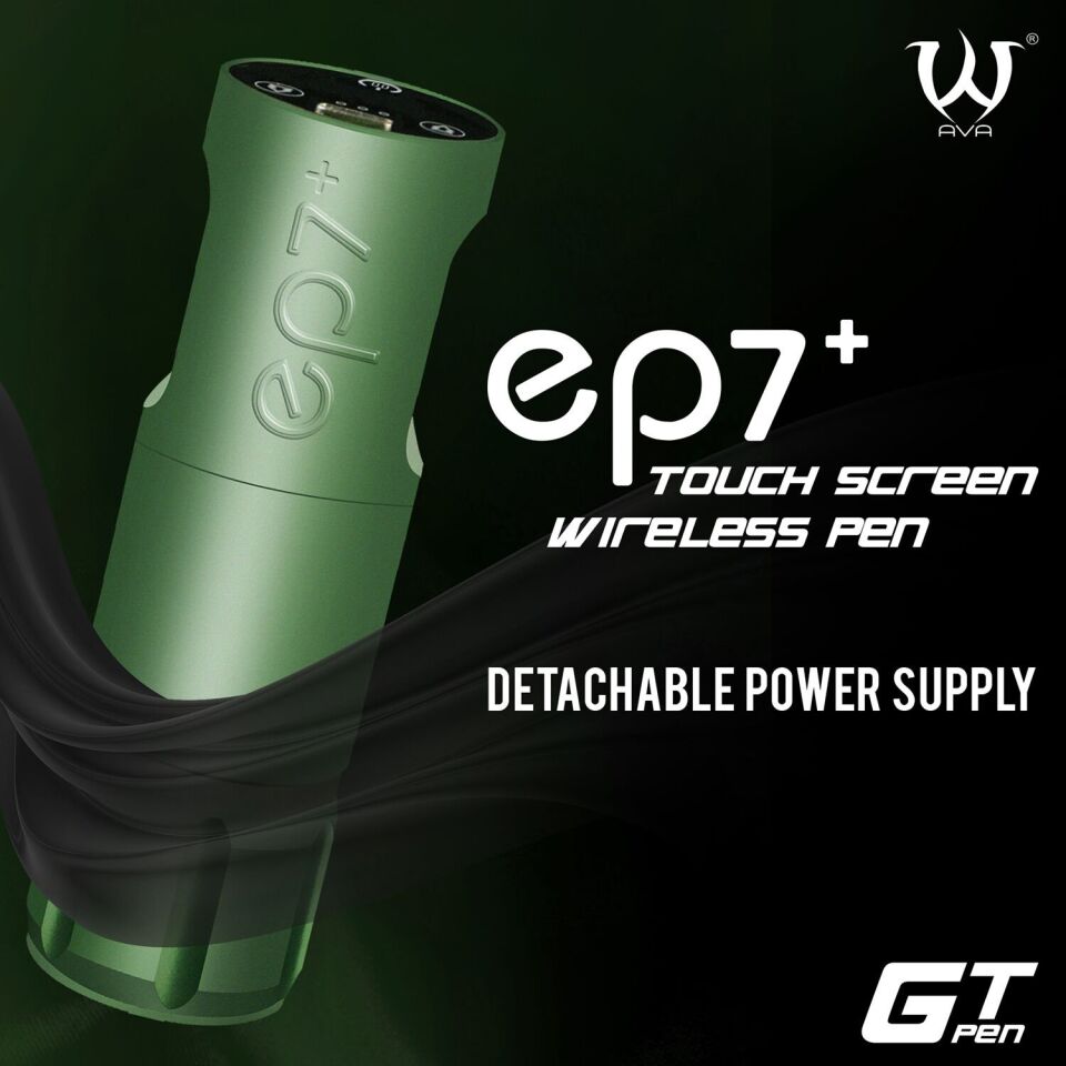 AVA EP7+ GT Wireless pen dövme makinesi 3.5-4.2mm storke GREEN