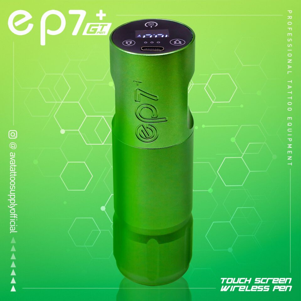 AVA EP7+ GT Wireless pen dövme makinesi 3.5-4.2mm storke GREEN