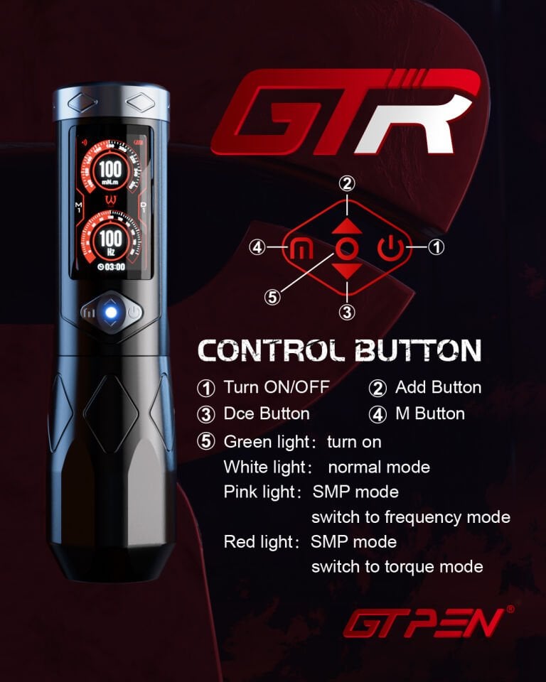 AVA GT PEN GTR Pen dövme makinesi , Wireless pen dövme makinesi 2.5-5.0mm