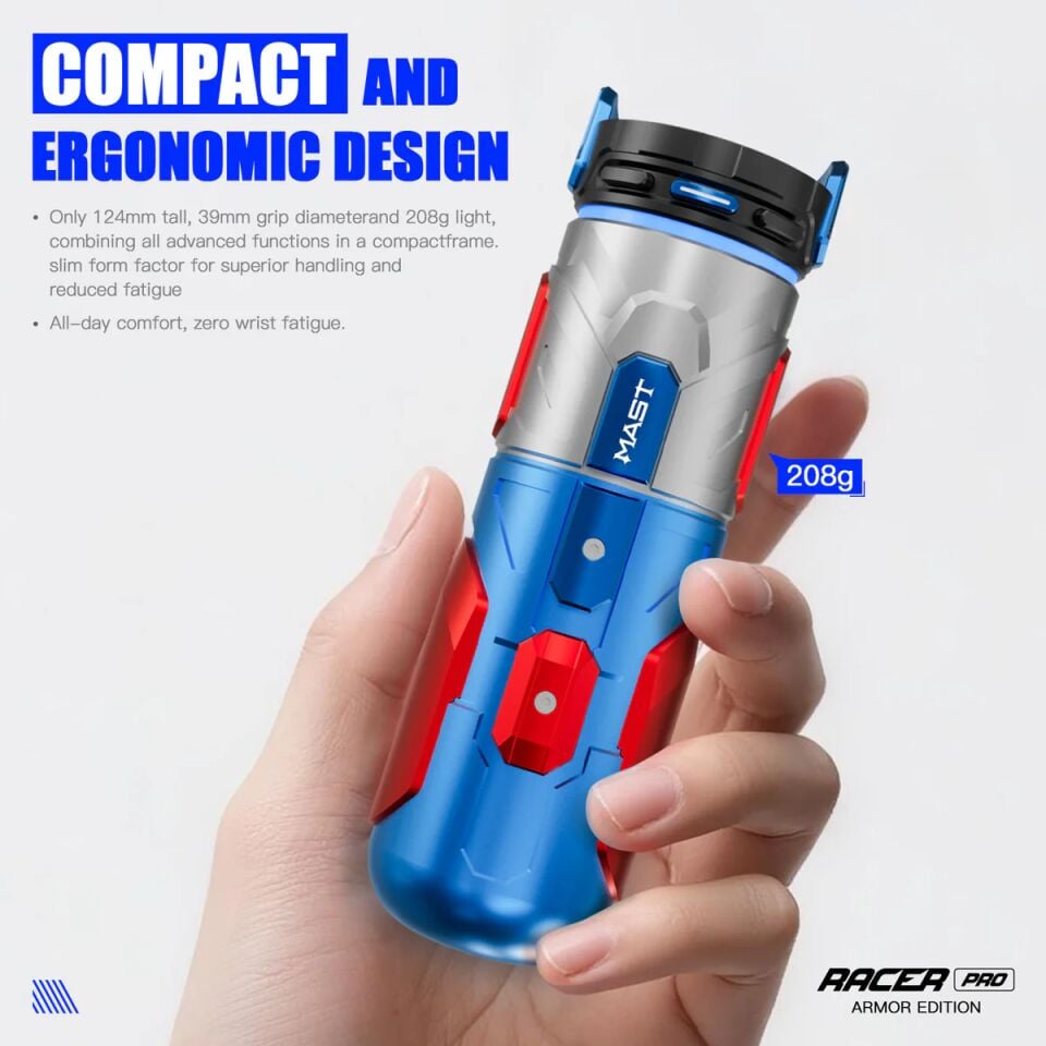 MAST Racer Pro Armor Edition Kablosuz Dövme Makinesi 4,2 mm Stroklu Mcore-pro Motor