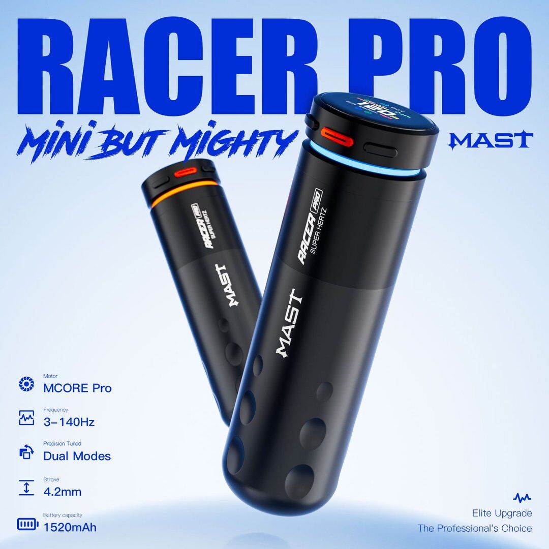 Mast Racer Pro Kablosuz Pen Dövme Makinesi 2 Bataryalı - 4.2mm Stroke