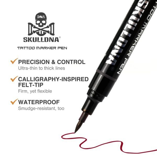 Skulldna Tattoo Marker Pen - Profesyonel Serbest El Dövme Markörü
