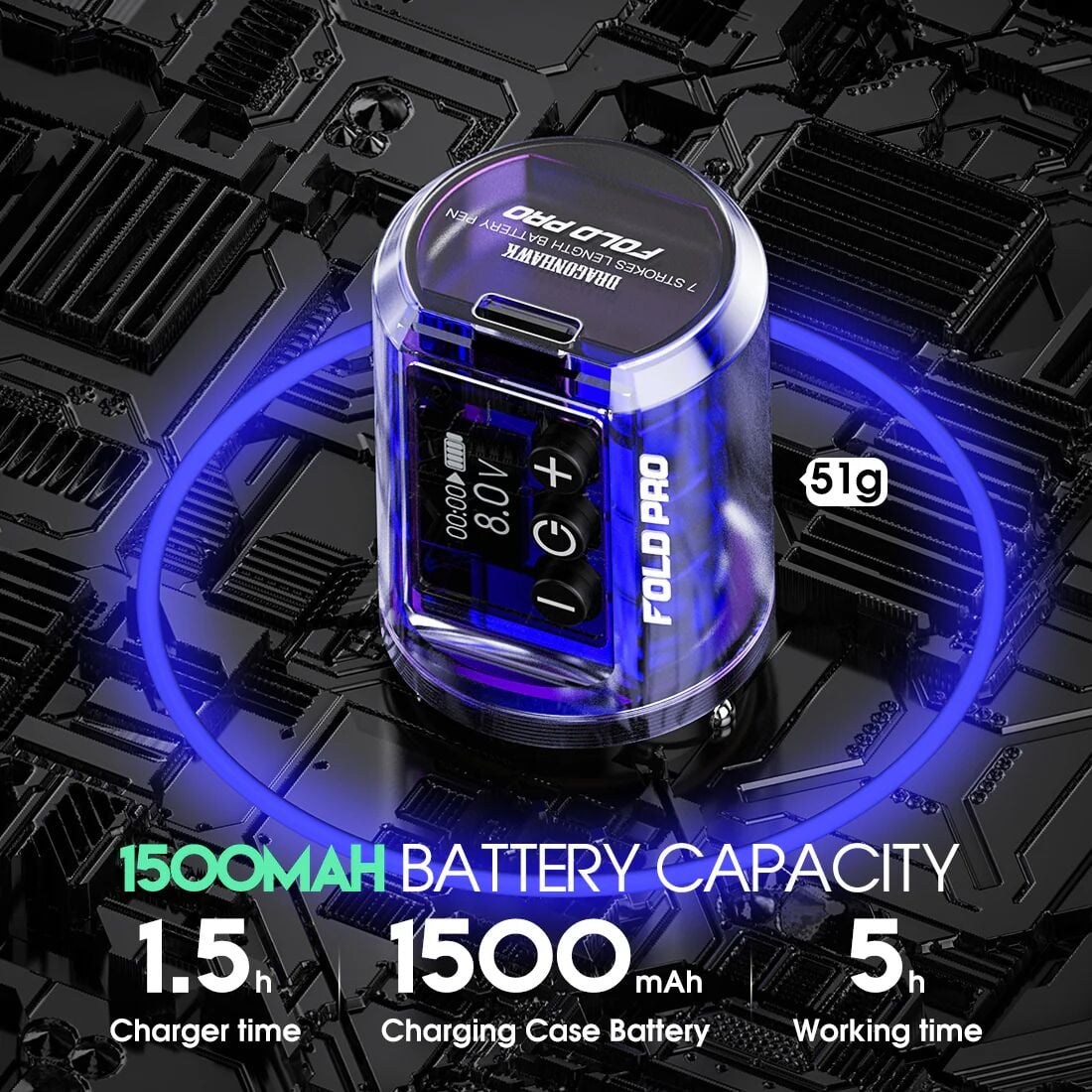 Fold Pro Yedek Batarya 1500mAh | Kesintisiz Kablosuz Kullanım