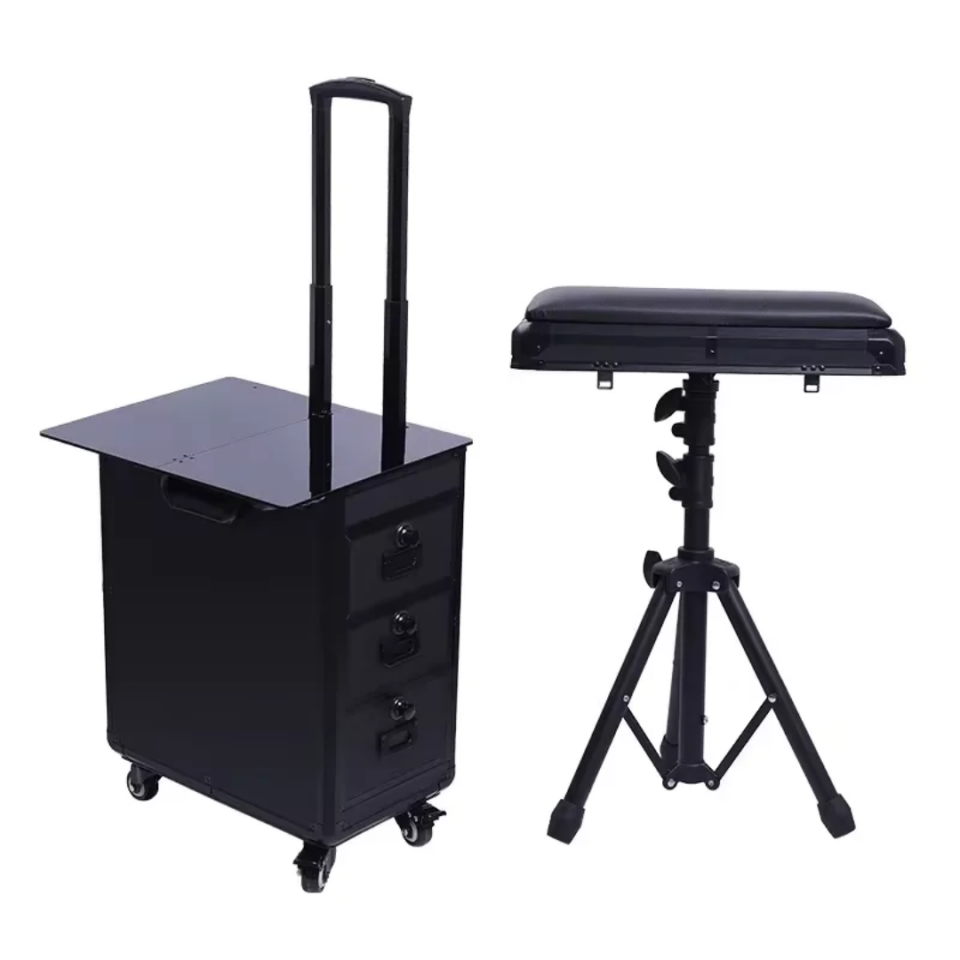 Taşınabilir Dövme Çalışma İstasyonu & Kol Dayama Valizi | Sessiz Tekerlekli