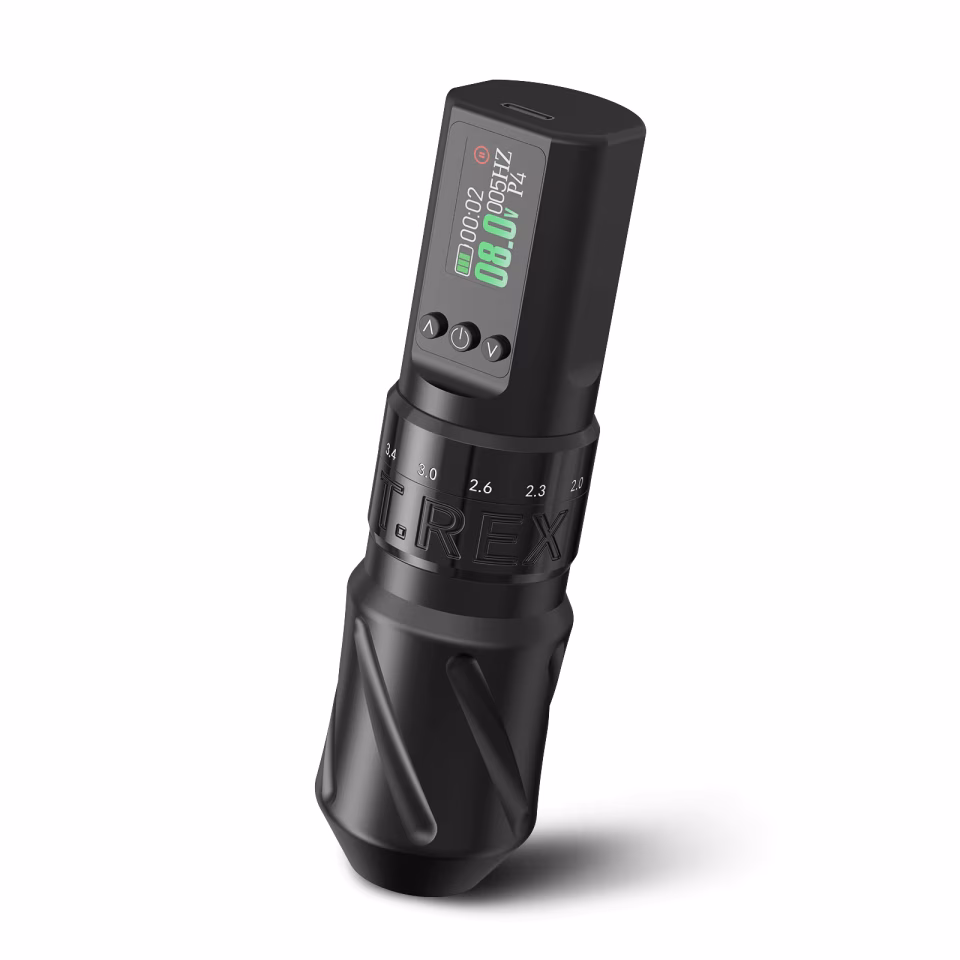 TREX V1 1600mAh 2.0-4.2mm Ayarlanabilir İğne Boyu Profesyonel Kablosuz Dövme Makinesi