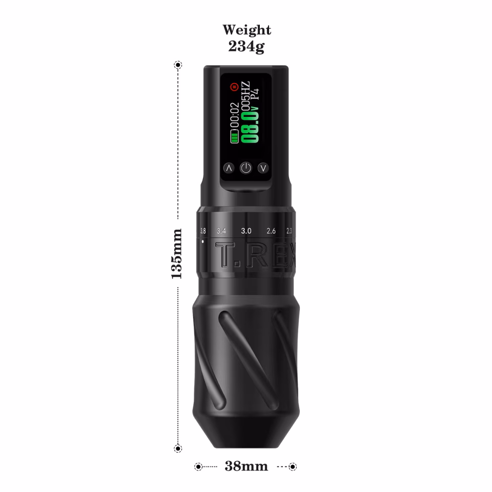 TREX V1 1600mAh 2.0-4.2mm Ayarlanabilir İğne Boyu Profesyonel Kablosuz Dövme Makinesi
