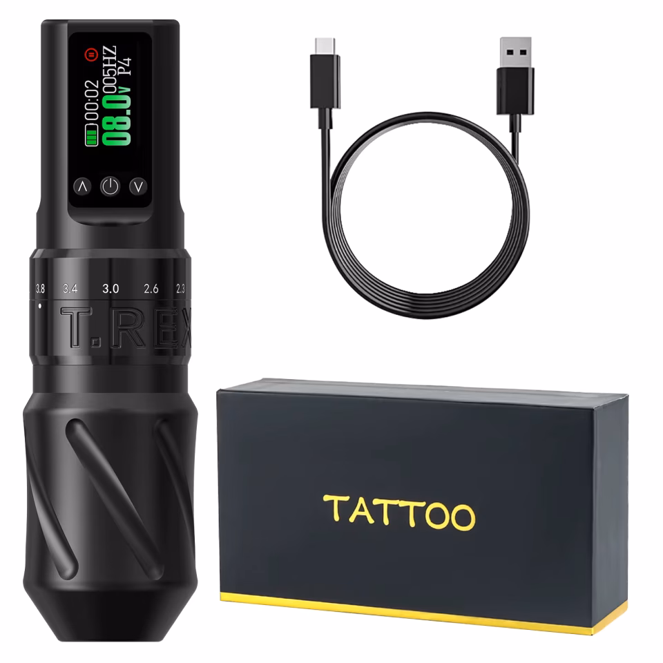 TREX V1 1600mAh 2.0-4.2mm Ayarlanabilir İğne Boyu Profesyonel Kablosuz Dövme Makinesi