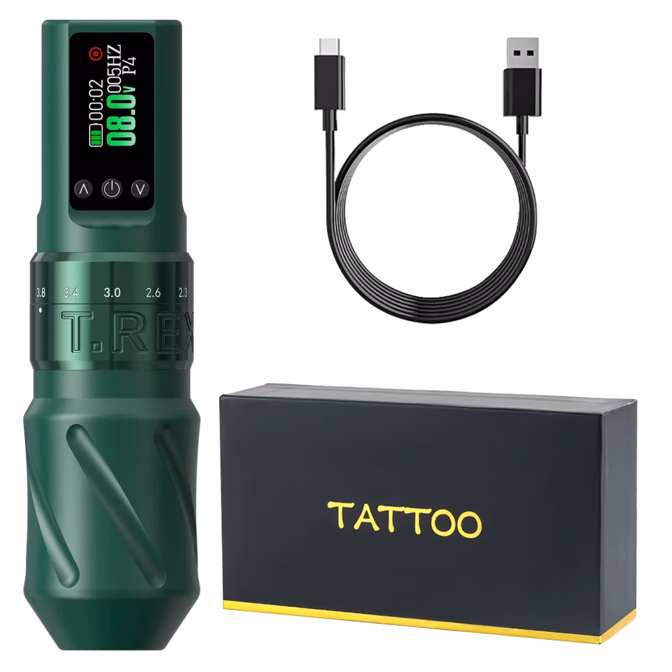 TREX V1 1600mAh 2.0-4.2mm Ayarlanabilir İğne Boyu Profesyonel Kablosuz Dövme Makinesi