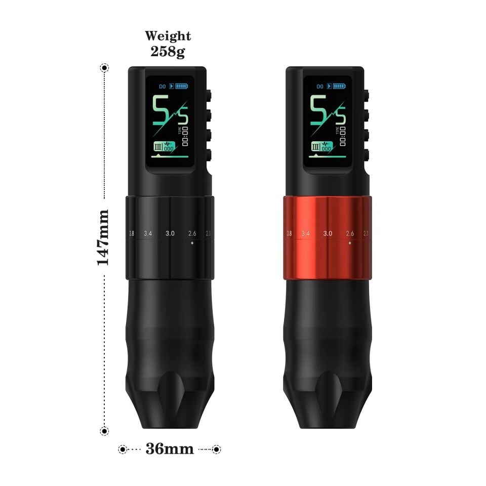 XNET Nebula Kablosuz Dövme Makinesi Pen – 1600 mAh Pil, 7 Kademeli Ayarlanabilir Stroke (2.0 mm - 4.2 mm), Dotwork Modlu Profesyonel Dövme makinesi