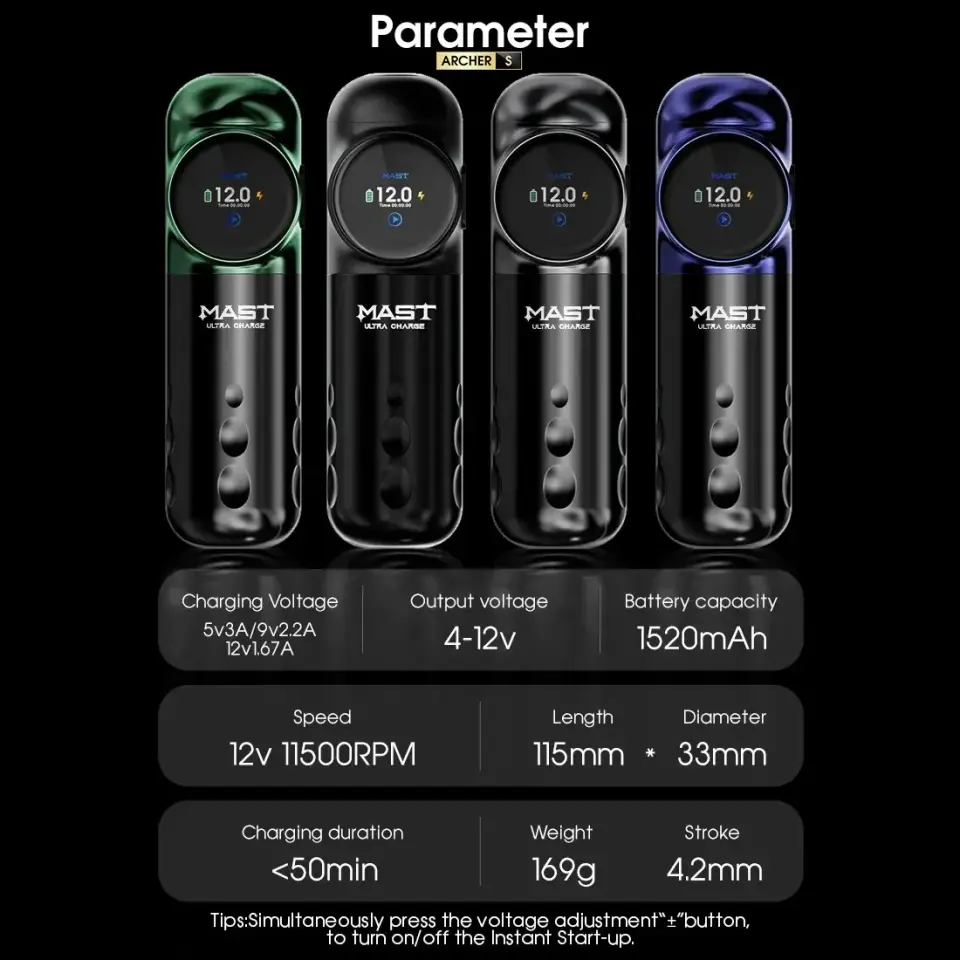 Mast Archer S Dövme Makinesi 4.2MM (Wireless Tattoo Pen)
