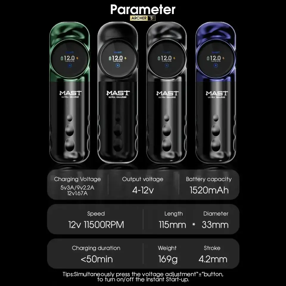 Mast Archer S Dövme Makinesi 4.2MM (Wireless Tattoo Pen)