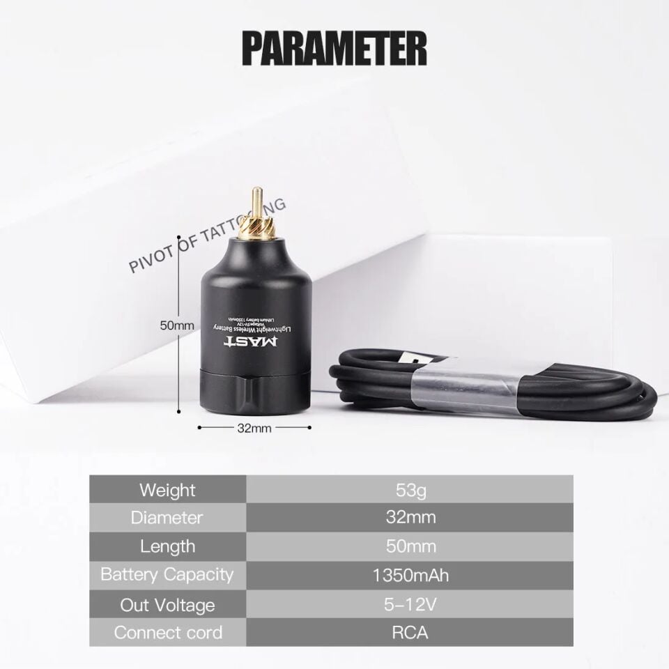 Mast T1 Kablosuz Dövme Bataryası ve Güç Kaynağı (Wireless Battery Power Supply)